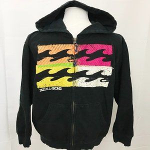 Billabong Hoodie Zipper Front Hooded Sweatshirt Black